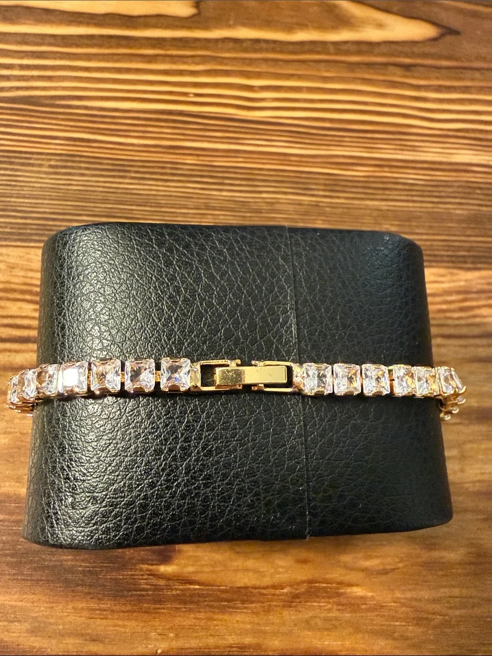 Gold Plated Elegant Rose Gold Tennis Bracelet with Clear Stones